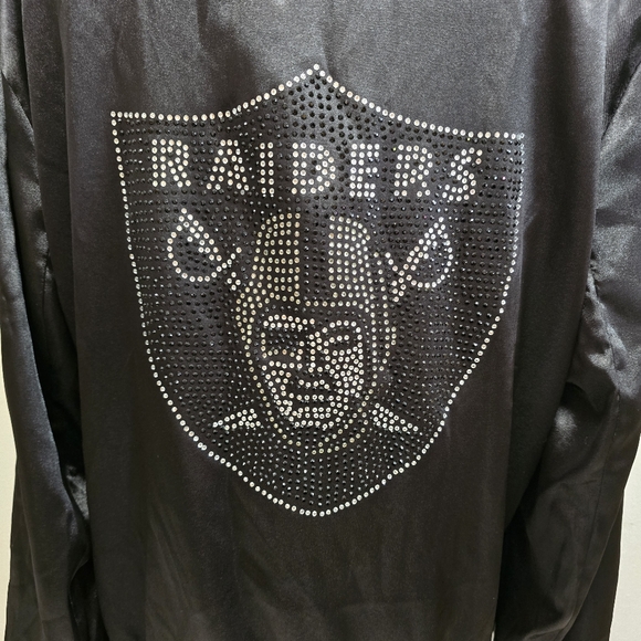 NFL Team Apparel Raiders Embellished Bomber Jacket Size XL - Picture 2 of 9